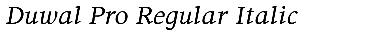 Duwal Pro Regular Italic